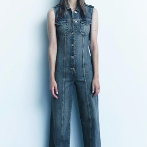 Zara denim trf jumpsuit.